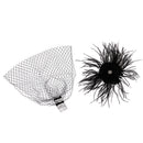 Retro Birdcage Veil Feather Fascinator Wedding/Funeral/Church-Black