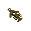 50Pcs Jewelry DIY Punk Vintage Bronze Fish Skeleton Shaped Charms Pendants