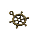 Vintage Bronze ship rudder wheel Charms Pendants connectors Jewelry DIY Pack of 50Pcs