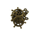 Vintage Bronze ship rudder wheel Charms Pendants connectors Jewelry DIY Pack of 50Pcs