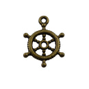 Vintage Bronze ship rudder wheel Charms Pendants connectors Jewelry DIY Pack of 50Pcs