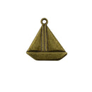 50Pcs Jewelry DIY Punk Retro Bronze Sailing Boat Shaped Charms Pendants