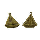 50Pcs Jewelry DIY Punk Retro Bronze Sailing Boat Shaped Charms Pendants