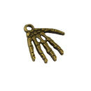 50Pcs Jewelry DIY Bronze Halloween Hand Skeleton Shaped Charms Pendants