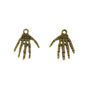 50Pcs Jewelry DIY Bronze Halloween Hand Skeleton Shaped Charms Pendants