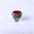 Fashion Man Punk Rings Vintage Red Gem Finger Ring With Red Rhinestone 18mm