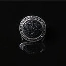 Male Jewelry Vintage Round Ring Black Crystal Fashion Alloy Mens Ring 19mm
