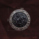 Male Jewelry Vintage Round Ring Black Crystal Fashion Alloy Mens Ring 19mm