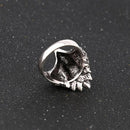Jewelry Vintage Ring Silver Crystal Animal Eagle Head Shaped Mens Ring 18mm