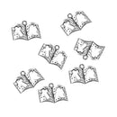 Tibetan Silver Book Charms Pendants for DIY Jewelry Making Pack of 50