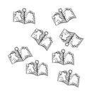 Tibetan Silver Book Charms Pendants for DIY Jewelry Making Pack of 50