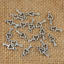 16 x 6 mm Tibetan Silver Key Charms Pendants for Necklace Earrings DIY Jewelry Making Crafts Pack of 50