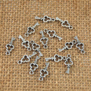 16 x 6 mm Tibetan Silver Key Charms Pendants for Necklace Earrings DIY Jewelry Making Crafts Pack of 50