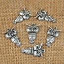 20pcs Antique Silver Owl Animal Charms Pendants Connector Jewelry DIY