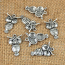 20pcs Antique Silver Owl Animal Charms Pendants Connector Jewelry DIY