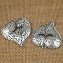 5pcs Antique Silver Heart Charms Pendants Connectors Jewelry Gift DIY