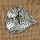 5pcs Antique Silver Heart Charms Pendants Connectors Jewelry Gift DIY