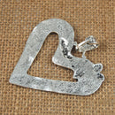 4pcs Antique Silver Heart Dangle Pendants Charms Jewelry Bracelet Making