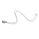 Women Jewelry Retro Silver Square Rhinestone Pendant Chain Clavicle Necklace