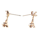 Women Jewelry Stud Earings Gold Pagoda Shape Drop Dangle Long Chain Earrings