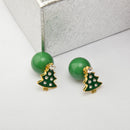 Fashion Jewellery Cute Christmas Tree Beads Stud Earrings for Women Ladies