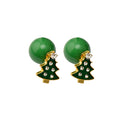 Fashion Jewellery Cute Christmas Tree Beads Stud Earrings for Women Ladies