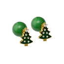 Fashion Jewellery Cute Christmas Tree Beads Stud Earrings for Women Ladies