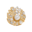 Women Fashion Jewelry Gold Shell Shape Crystal Clothing Suit Accessories Brooch Pin