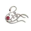 Fashion Elegant Women Crystal Swan Brooch Pin for Overcoat Accessories Silver