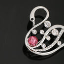 Fashion Elegant Women Crystal Swan Brooch Pin for Overcoat Accessories Silver
