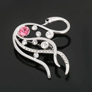 Fashion Elegant Women Crystal Swan Brooch Pin for Overcoat Accessories Silver