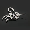 Fashion Elegant Women Crystal Swan Brooch Pin for Overcoat Accessories Silver