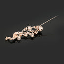 Party Jewelry Crystal Rhinestone Peacock Brooch Pin Elegant Dress Pin Rose Gold
