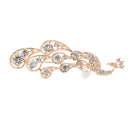 Party Jewelry Crystal Rhinestone Peacock Brooch Pin Elegant Dress Pin Rose Gold