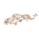 Party Jewelry Crystal Rhinestone Peacock Brooch Pin Elegant Dress Pin Rose Gold