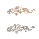 Party Jewelry Crystal Rhinestone Peacock Brooch Pin Elegant Dress Pin Rose Gold