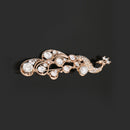 Party Jewelry Crystal Rhinestone Peacock Brooch Pin Elegant Dress Pin Rose Gold