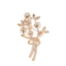 Women Fashion Jewelry Rose Gold Flower Crystal Clothing Suit Accessory Brooch Pin
