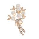 Women Fashion Jewelry Rose Gold Flower Crystal Clothing Suit Accessory Brooch Pin