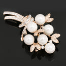 Women Fashion Jewelry Rose Gold Flower Crystal Clothing Suit Accessory Brooch Pin
