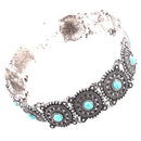 Women Party Jewelry Vintage Silver Bohemia Style Ethnic Round Chain Necklace