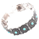 Women Party Jewelry Vintage Silver Bohemia Style Ethnic Round Chain Necklace