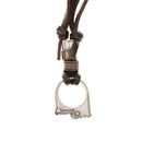 Vintage Artificial Leather Lighter Design Pendant Necklace Unisex Jewelry