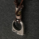 Vintage Artificial Leather Lighter Design Pendant Necklace Unisex Jewelry