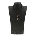 Antique Punk Brown Leather Pendant Adjustable Necklace Mens Pendant Necklace