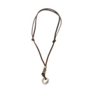Antique Punk Brown Leather Pendant Adjustable Necklace Mens Pendant Necklace