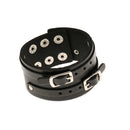 Fashion Black Handmade Punk Style Wide Leather Bracelet Men Bangle Bracelet Jewelry
