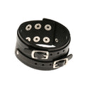 Fashion Black Handmade Punk Style Wide Leather Bracelet Men Bangle Bracelet Jewelry