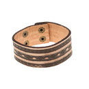 Mens Wide Leather Bracelet Rock Punk Wrist Band Strap Belt Cuff Brown