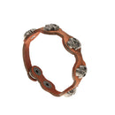 Punk Men Women Skull Rivet Bangle Genuine Leather Bracelet Cuff Wristband